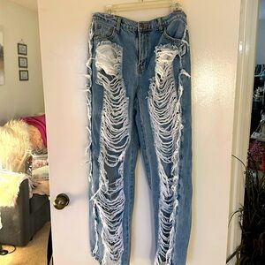 Fringe open jeans